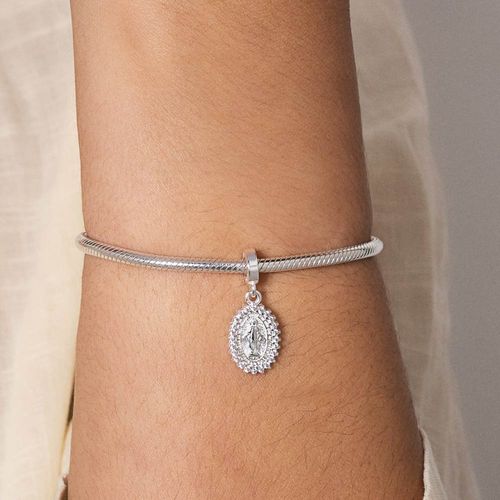 BERLOQUE NOSSA SENHORA DAS GRAÇAS DE PRATA 925 COM ZIRCÔNIAS