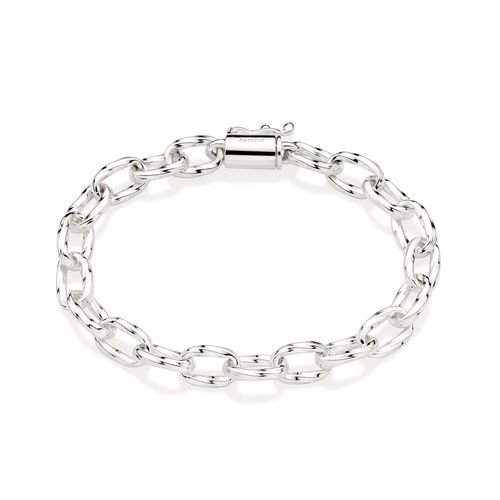 PULSEIRA ELO OVAL TORCIDO DE PRATA 925