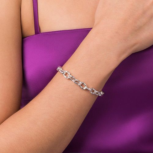 PULSEIRA ELO OVAL TORCIDO DE PRATA 925