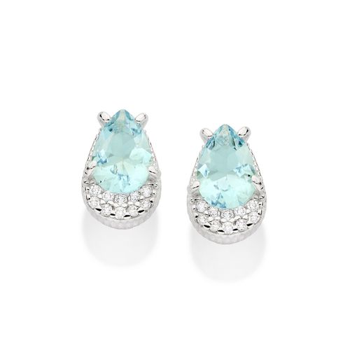 BRINCO GOTA DE PRATA 925 COM ZIRCÔNIAS E CRISTAIS