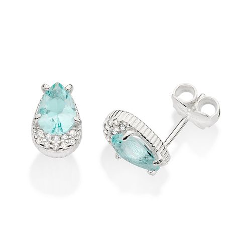 BRINCO GOTA DE PRATA 925 COM ZIRCÔNIAS E CRISTAIS