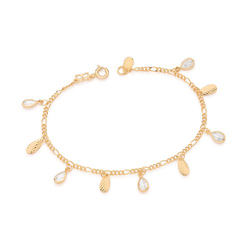 PULSEIRA GOTAS BANHADA A OURO 18K COM ZIRCÔNIAS