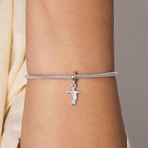 BERLOQUE CRISTO REDENTOR DE PRATA 925 COM ZIRCÔNIAS