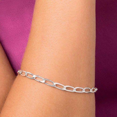 PULSEIRA ELO GROUMET LONGO DE PRATA 925