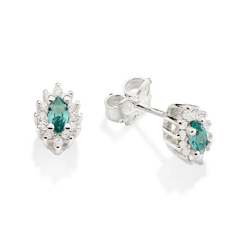 BRINCO NAVETE DE PRATA 925 COM ZIRCÔNIAS