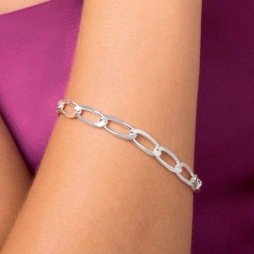 PULSEIRA ELO GROUMET LONGO DE PRATA 925