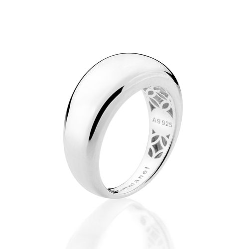 ANEL BOMBE DE PRATA MACIÇA 925