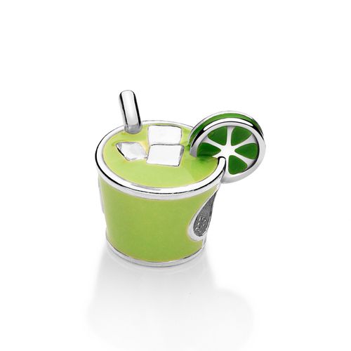 BERLOQUE PASSANTE COPO DE CAIPIRINHA DE PRATA MACIÇA 925 COM RESINA