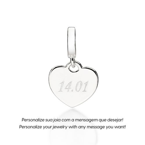 BERLOQUE CORAÇÃO LISO PERSONALIZÁVEL DE PRATA 925