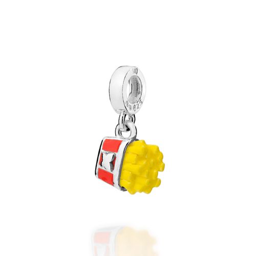 BERLOQUE BATATA FRITA DE PRATA MACIÇA 925 COM RESINA