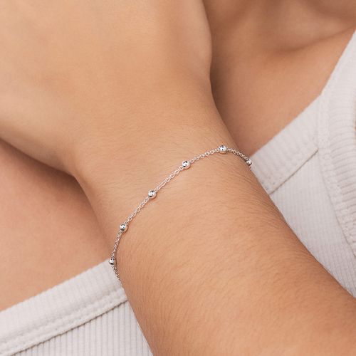 PULSEIRA COM BOLA DE PRATA MACIÇA 925