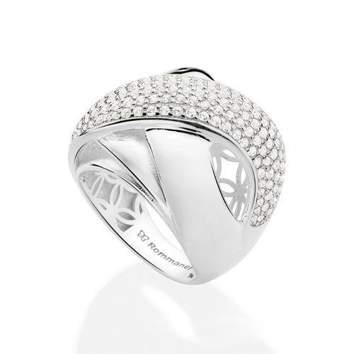 MAXI ANEL DE PRATA MACIÇA 925 COM ZIRCÔNIAS