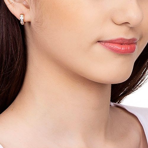 BRINCO BANHADO A OURO 18K ARGOLA COM ZIRCÔNIAS