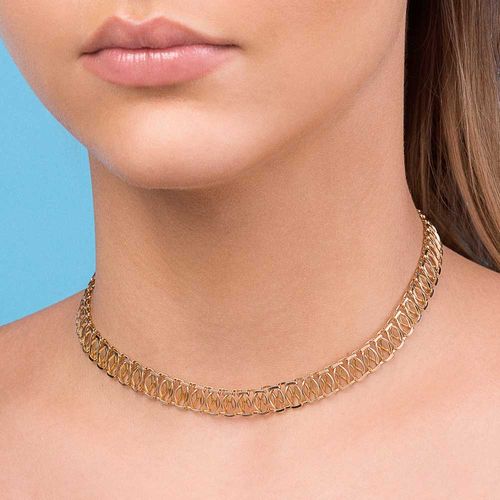 GARGANTILHA CHOKER BANHADA A OURO 18K