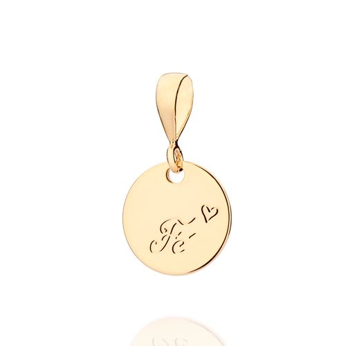 PINGENTE FÉ PERSONALIZÁVEL BANHADO A OURO 18K