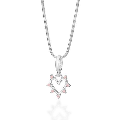 PINGENTE CORAÇÃO DE PRATA MACIÇA 925 COM ZIRCÔNIAS