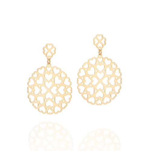 MAXI BRINCO CORAÇÕES BANHADO A OURO 18K
