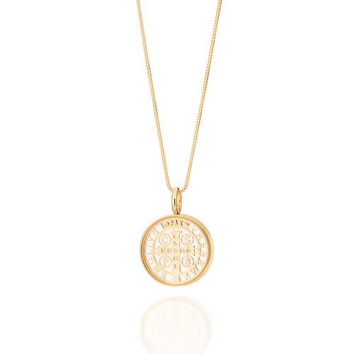 PINGENTE CRUZ DE SÃO BENTO BANHADA A OURO 18K