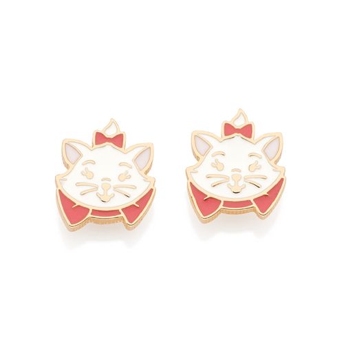 BRINCO GATA MARIE BANHADO A OURO 18K COM APLICAÇÃO DE RESINA