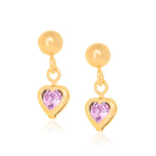 BRINCO CORAÇÃO BANHADO A OURO 18K COM ZIRCÔNIAS