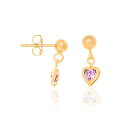 BRINCO CORAÇÃO BANHADO A OURO 18K COM ZIRCÔNIAS