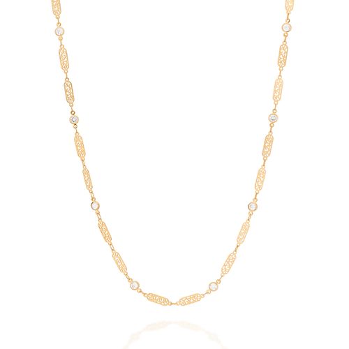 GARGANTILHA BANHADA A OURO 18K COM ZIRCÔNIAS