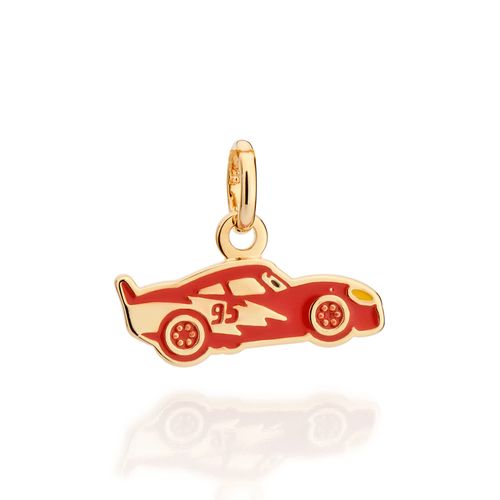 PINGENTE CARRO RELÂMPAGO MCQUEEN BANHADO A OURO 18K COM APLICAÇÃO DE RESINA