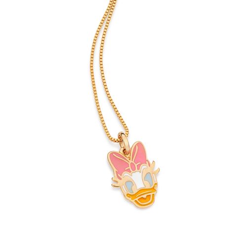 PINGENTE ROSTO DA MARGARIDA BANHADO A OURO 18K COM APLICAÇÃO DE RESINA