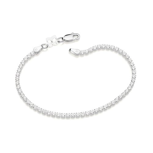PULSEIRA RIVIERA DE PRATA MACIÇA 925 COM ZIRCÔNIAS