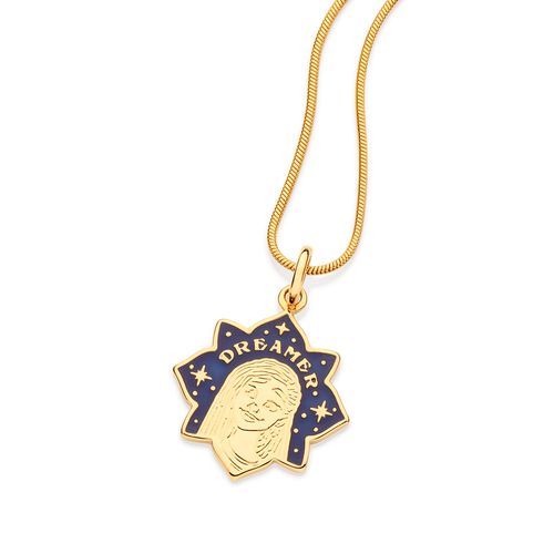 PINGENTE ASHA DREAMER BANHADO A OURO 18K COM APLICAÇÃO DE RESINA