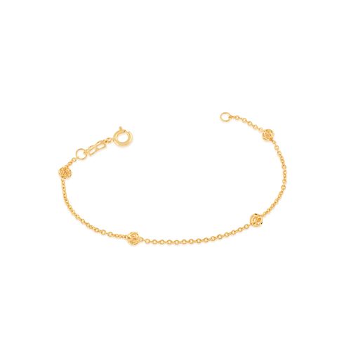 PULSEIRA COM ESFERAS VAZADAS BANHADA A OURO 18K