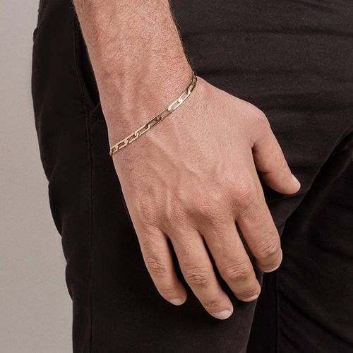 PULSEIRA ELO LONGO BATIDO BANHADA A OURO 18K