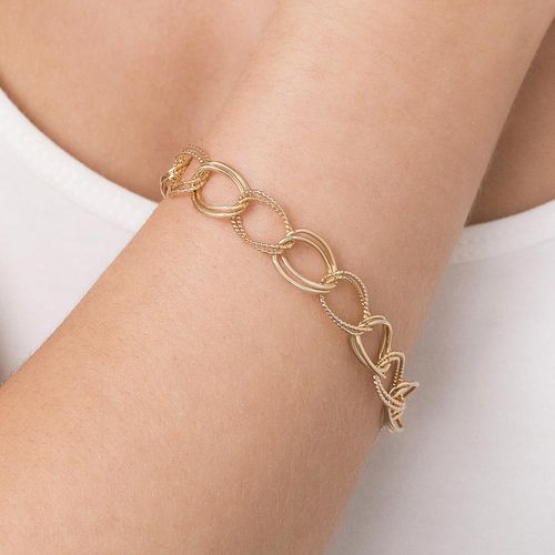 PULSEIRA DE ELOS DUPLOS BANHADA EM OURO 18K