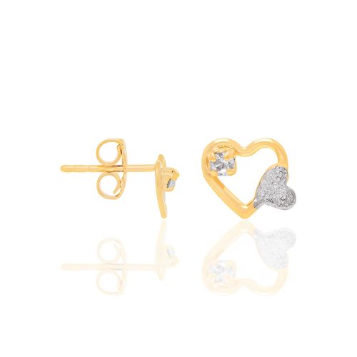 BRINCO BANHADO A OURO 18K CORAÇÕES COM CRISTAIS E APLICAÇÃO DE RHODIUM