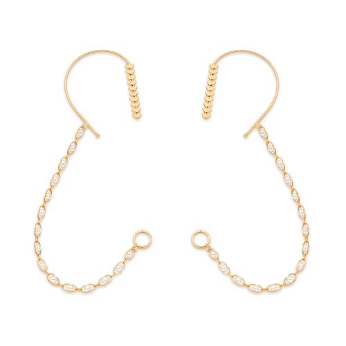 BRINCO PARA FONE DE OUVIDO BANHADO A OURO 18K COM PÉROLA