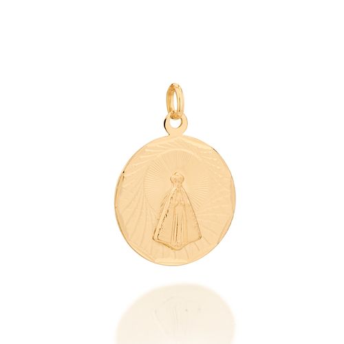 MEDALHA NOSSA SENHORA APARECIDA BANHADA A OURO 18K