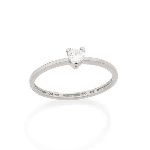 ANEL SOLITÁRIO BANHADO A RHODIUM