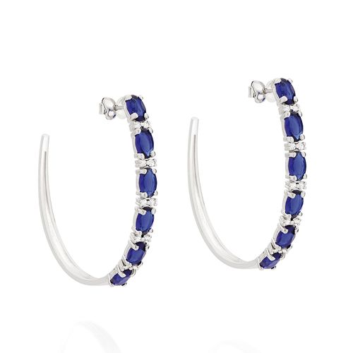 ARGOLA BANHADO A RHODIUM COM ZIRCÔNIAS E CRISTAIS