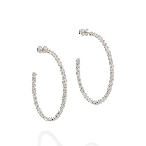 BRINCO MEIA ARGOLA BANHADO A RHODIUM