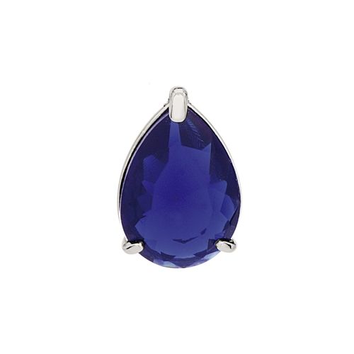PINGENTE BANHADO A RHODIUM COM GOTA AZUL