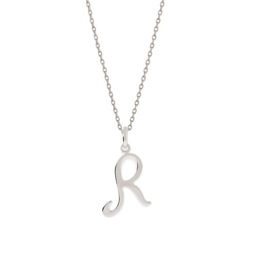 PINGENTE BANHADO A RHODIUM ALFABETO-LETRA R