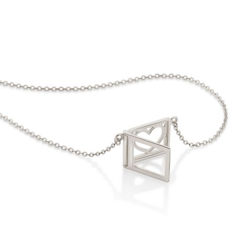 RELICÁRIO BANHADO A RHODIUM COM CORAÇÃO VAZADO