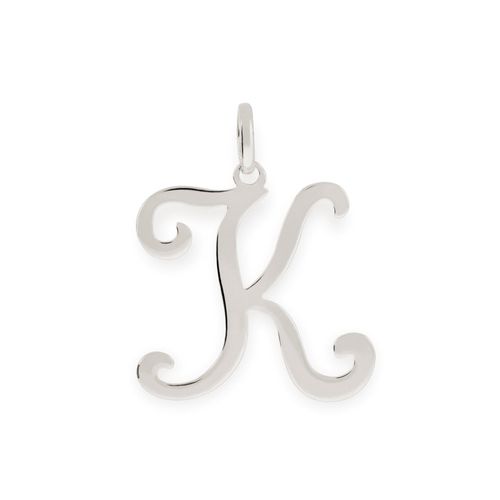 PINGENTE BANHADO A RHODIUM ALFABETO-LETRA K