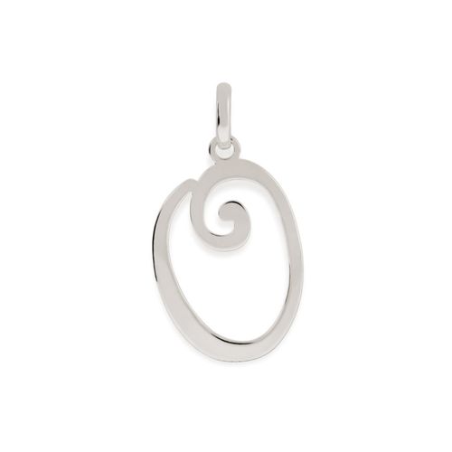 PINGENTE BANHADO A RHODIUM ALFABETO-LETRA O