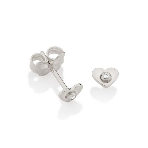 BRINCO CORAÇÃO BANHADO A RHODIUM COM ZIRCÔNIA