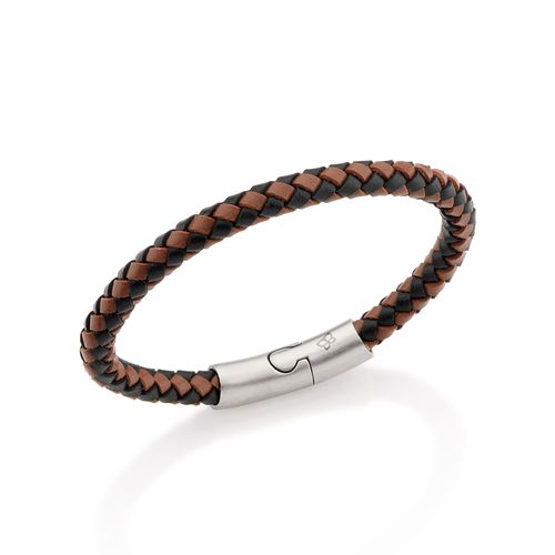 PULSEIRA EM AÇO E COURO 18K SINTÉTICO
