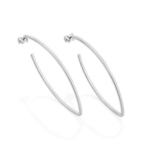 BRINCO MEIA ARGOLA BANHADO A RHODIUM