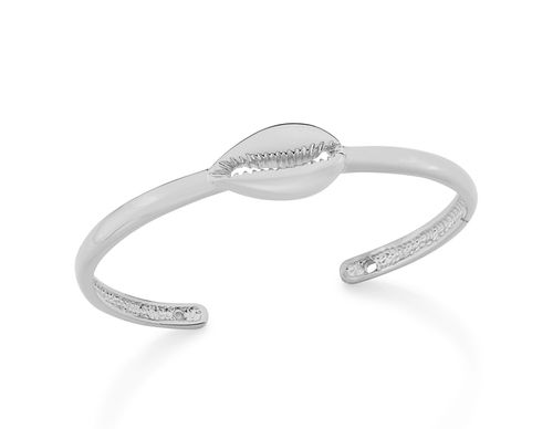 BRACELETE BANHADO A RHODIUM COM BÚZIO