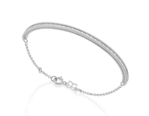 PULSEIRA BANHADA A RHODIUM COM ZIRCÔNIAS