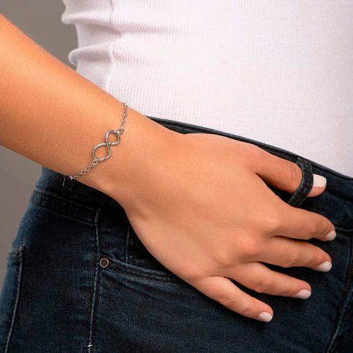 PULSEIRA BANHADA A RHODIUM COM SÍMBOLO DO INFINITO